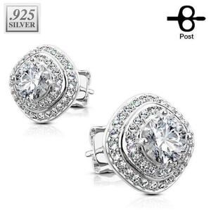 New .925 sterling Silver CZ earring‎